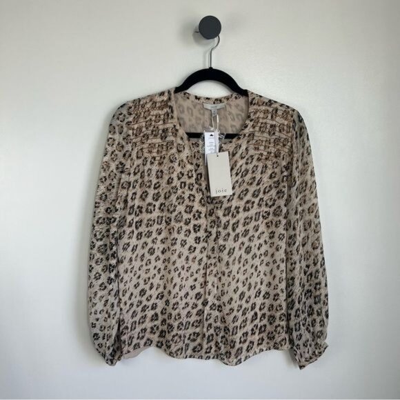 Joie Cordell Leopard Print Silk Blouse - XS - Picture 3 of 8
